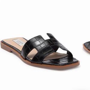 Steven New York Harlien Croc Embossed Slide Sandal